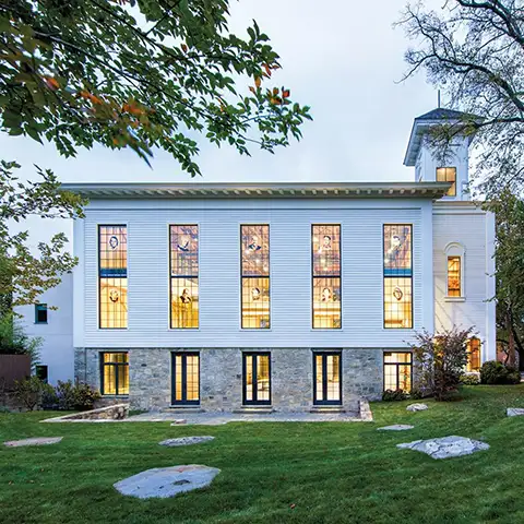 photo of exterior at dusk
