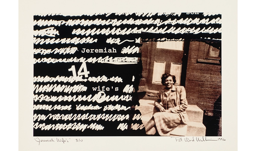 print of semi redacted text next to an image of a person on the right