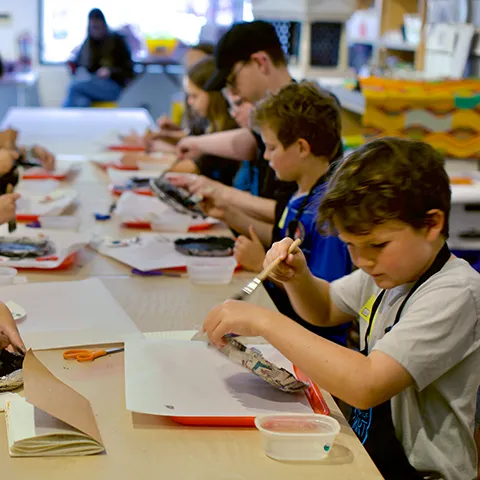 photo of kids crafting at a table