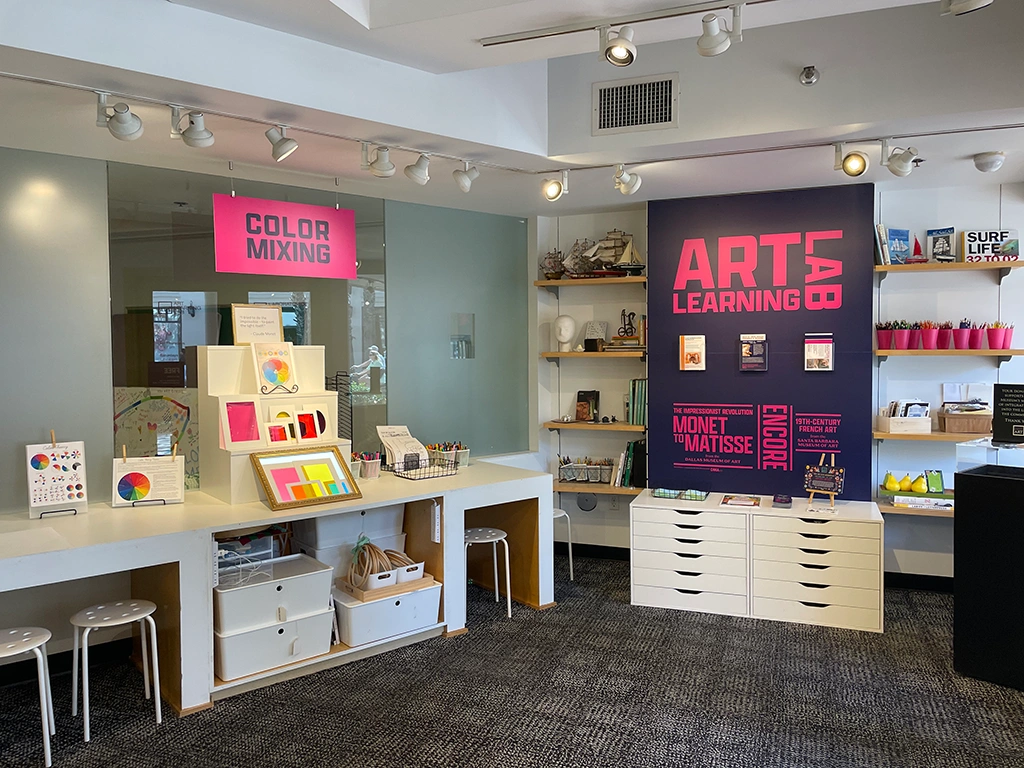 photo of a corner of the art learning lab in the impressionist revolution exhibition theme
