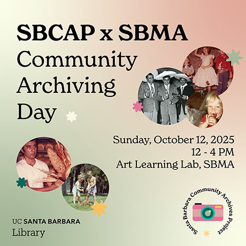 graphic promoting the event with the title, dates, and location, and circular photos of individuals scattered throughout
