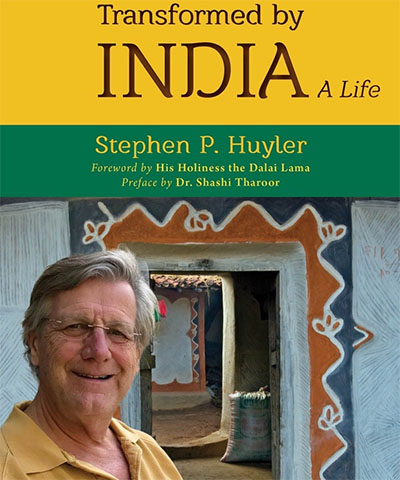 book cover featuring title on yellow background above photo of author selfie in front of painted doorframe