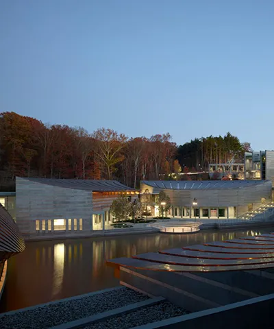 crystal bridges at dusk