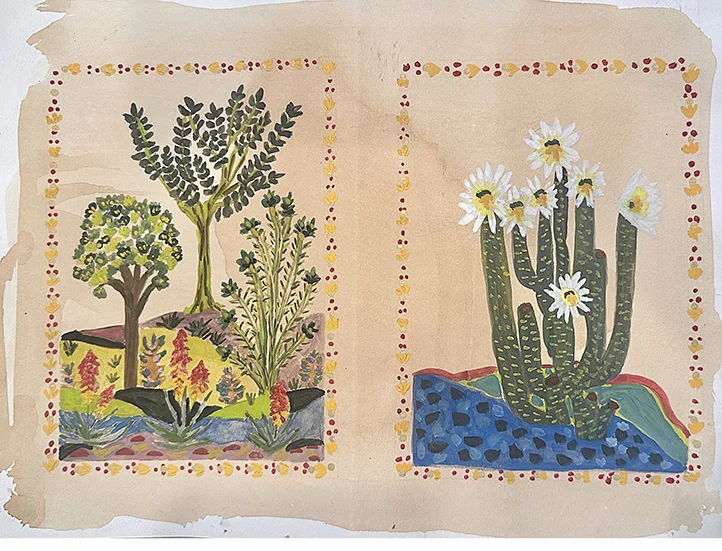 illustrated color prints of plants