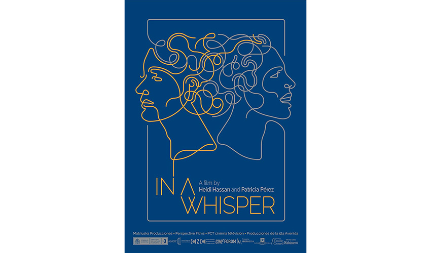 promotional poster for film showing line drawing of two heads facing away from one another as the lines feed into the title treatment