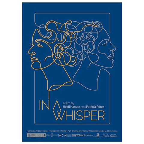 promotional poster for film showing line drawing of two heads facing away from one another as the lines feed into the title treatment