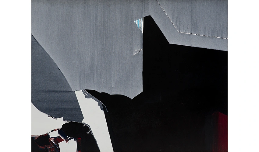 abstract composition of dark tones and bold shapes