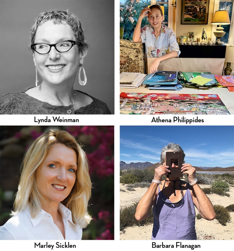 group of four photo portraits of the women of the event in a grid