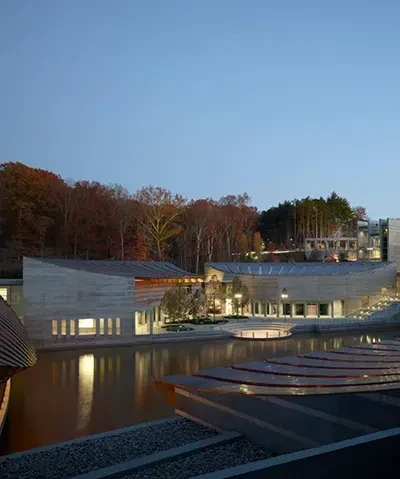 crystal bridges at dusk