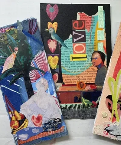 photo of a group of small rectangular 3d collages