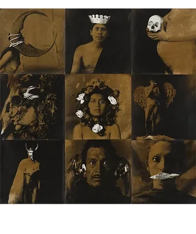 9 x 9 grid of photos of figures