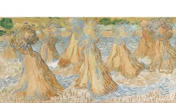 painting of wheat sheaves in a landscape