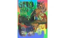 abstract work on canvas with spectrum of color fields