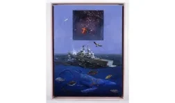 A surreal painting of the ocean by Tom Wudl