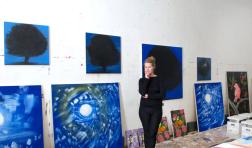Artist Ann Craven in her New York Studio